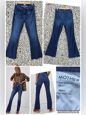 EUC MOTHER The Weekender Heirloom Fray flare jeans